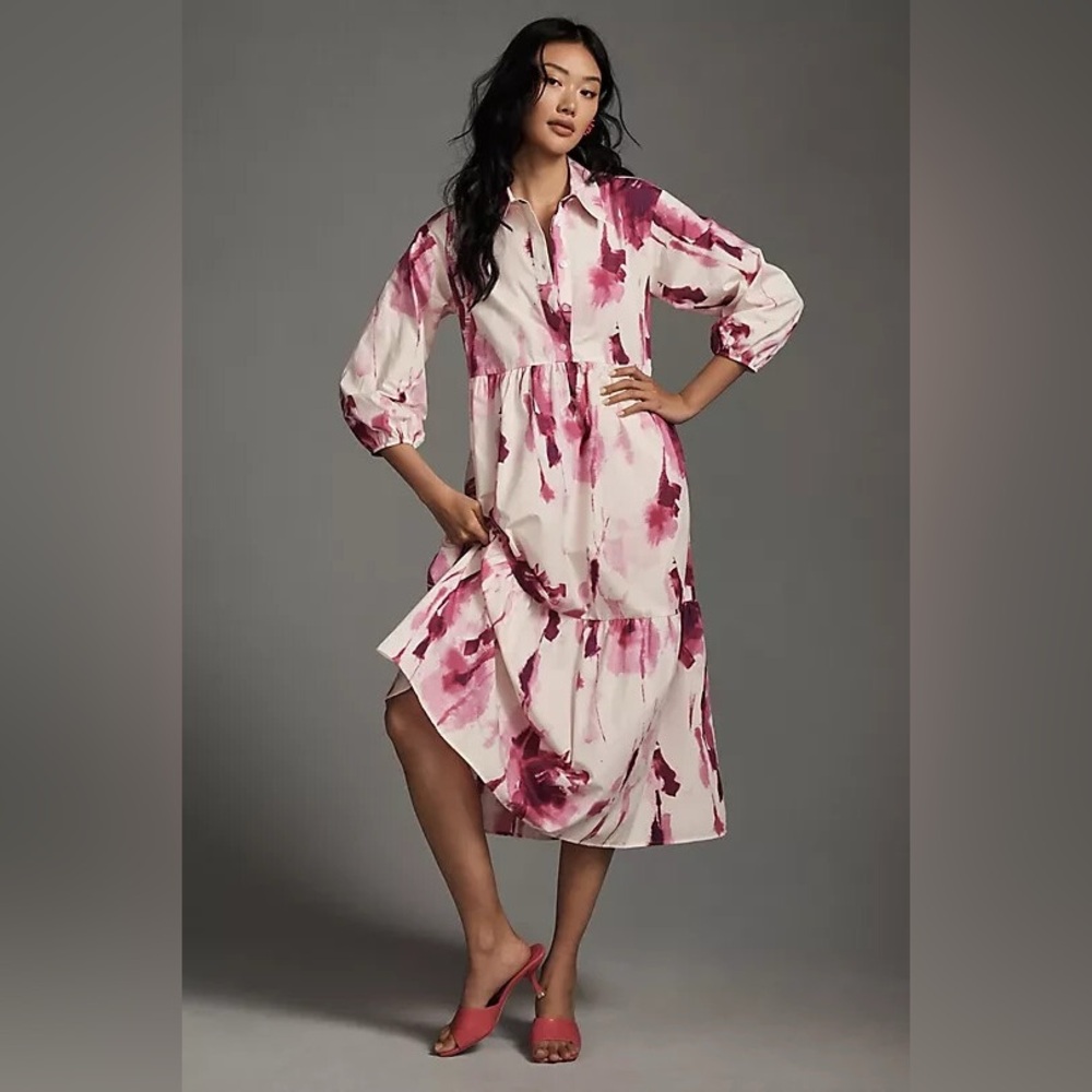 Anthropologie Maeve Pink and Purple Blouse